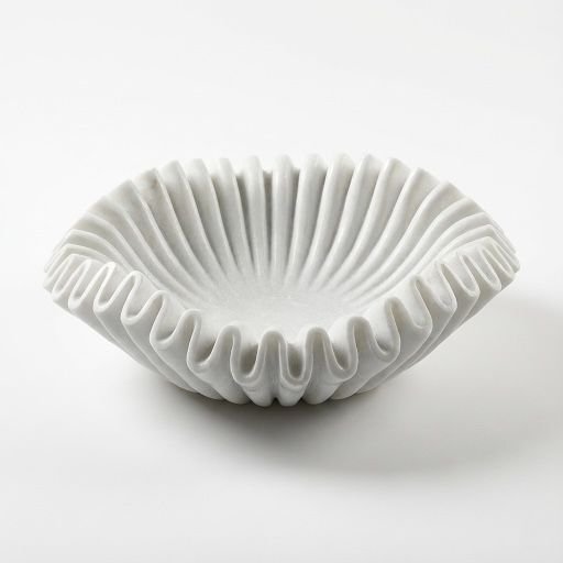 Ruffle-Edge Marble Bowl