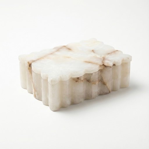 Alabaster Rect. Scalloped Box
