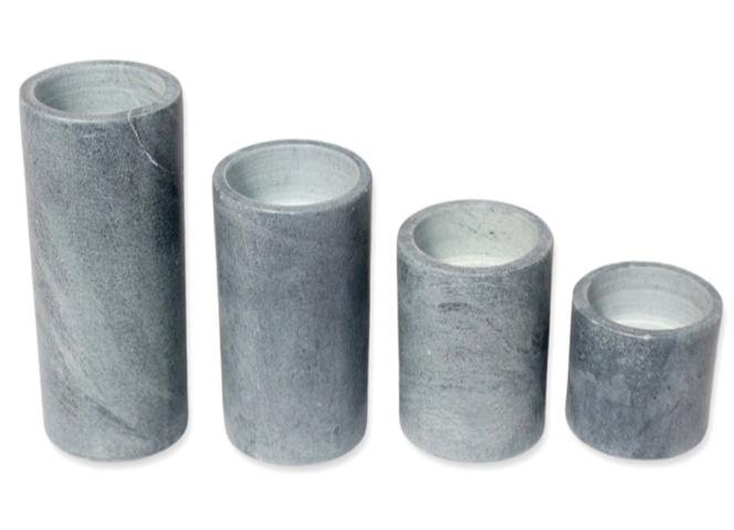Natural Grey Soapstone T- Lite Holder Set / 4