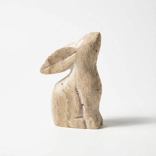 Beige Travertine Rabbit Figurine