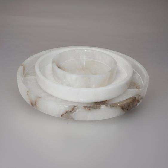 Alabaster Round Tray Sm